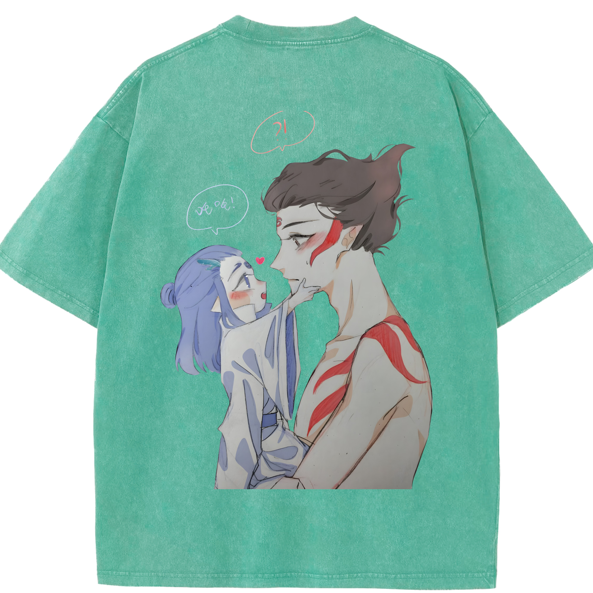 （画像用） Ne Zha 2 ナタ 魔童の大暴れ 綿100% ヴィンテージ風 半袖Tシャツ（背面プリント）